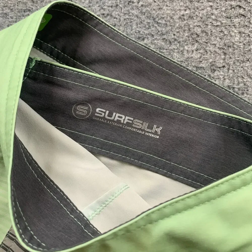 Quiksilver Board Shorts Men 38 Surfsilk Tijuana Highline Striped Beach Surf Swim